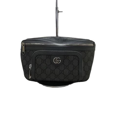 gucci กระเป าคาดเอว ร น print leather belt bag black|Gucci กระเป๋าคาดเอว GG Black belt bag.